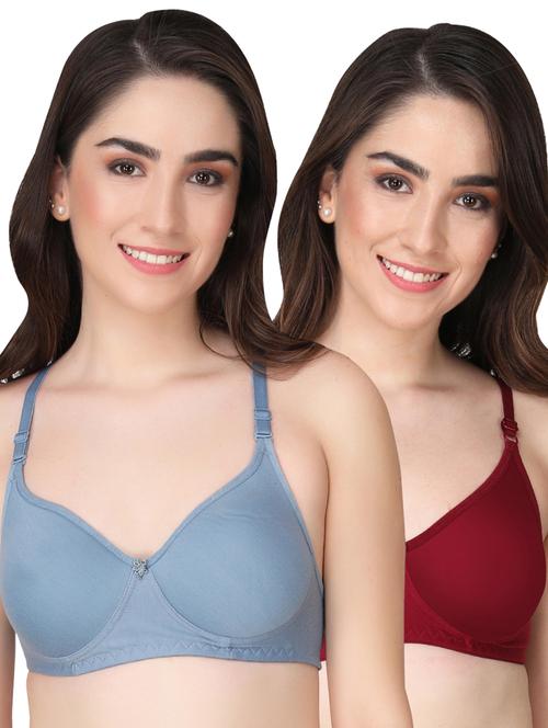 pack of 2 solid multi colored t-shirt bra - 20763909 - Very Small Image - 1