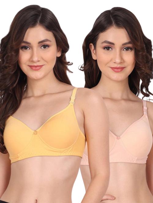 pack of 2 solid multi colored t-shirt bra - 20763917 - Very Small Image - 1