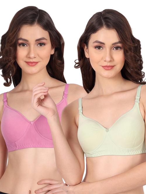 pack of 2 solid multi colored t-shirt bra - 20763925 - Very Small Image - 1