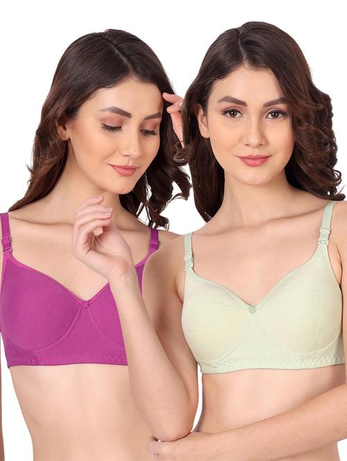 pack of 2 solid multi colored t-shirt bra - 20763926 - Very Small Image - 1