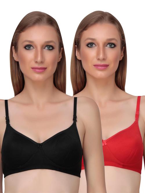 pack of 2 solid multi colored t-shirt bra - 20764020 - Very Small Image - 1