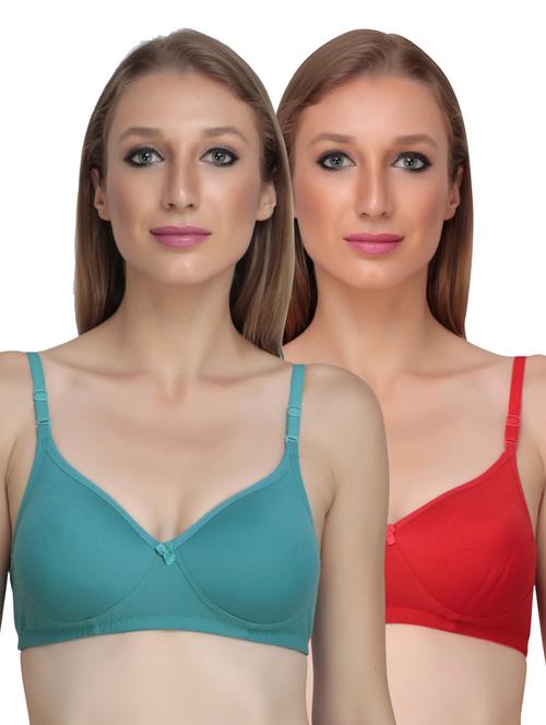 pack of 2 solid multi colored t-shirt bra - 20764024 - Very Small Image - 1