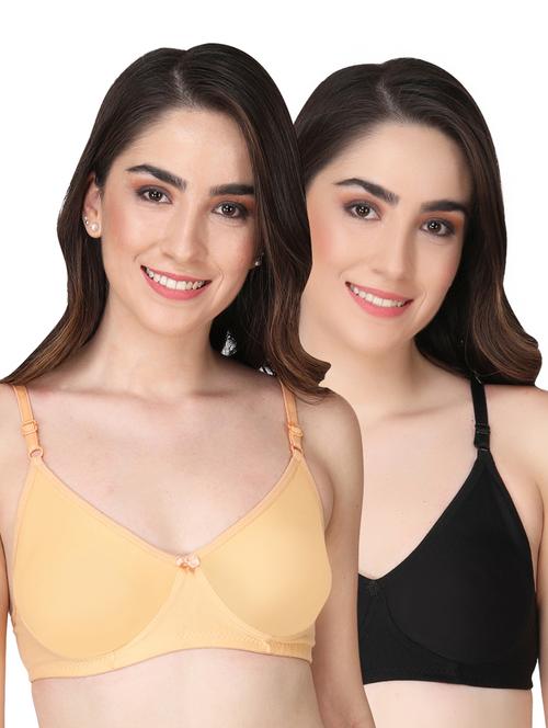 pack of 2 solid multi colored t-shirt bra - 20764031 - Very Small Image - 1