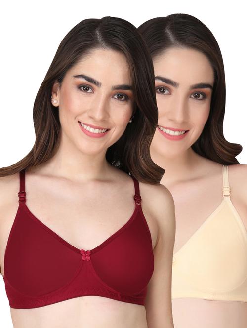 pack of 2 solid multi colored t-shirt bra - 20764043 - Very Small Image - 1
