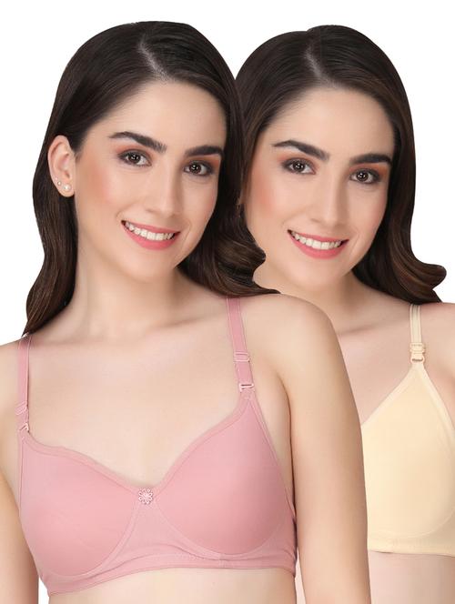 pack of 2 solid multi colored t-shirt bra - 20764046 - Very Small Image - 1