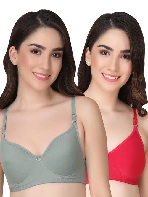 pack of 2 solid multi colored t-shirt bra - 20764058 - Very Small Image - 1