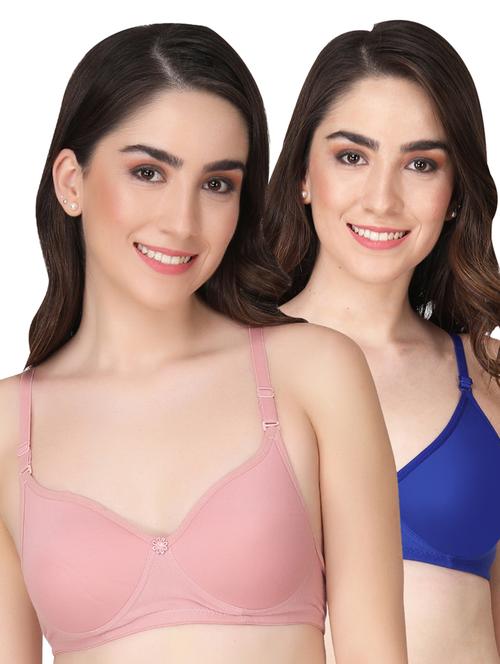 pack of 2 solid multi colored t-shirt bra - 20764068 - Very Small Image - 1