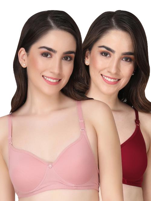 pack of 2 solid multi colored t-shirt bra - 20764071 - Very Small Image - 1