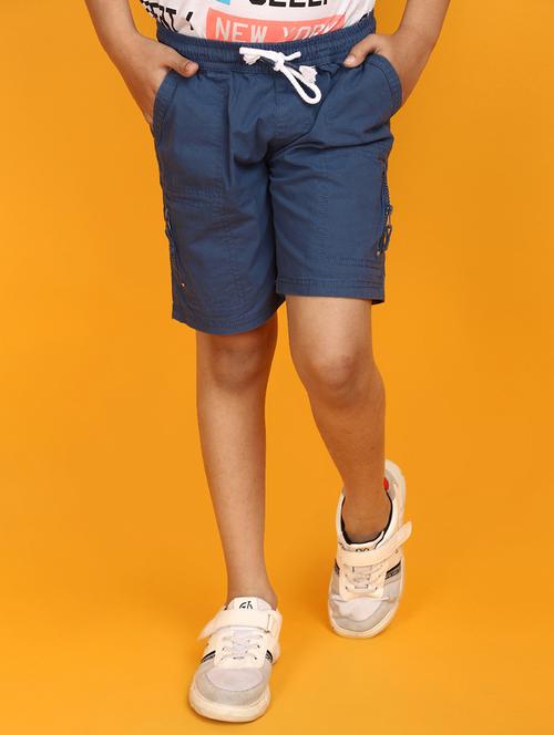 boys blue solid shorts - 20764141 - Very Small Image - 1