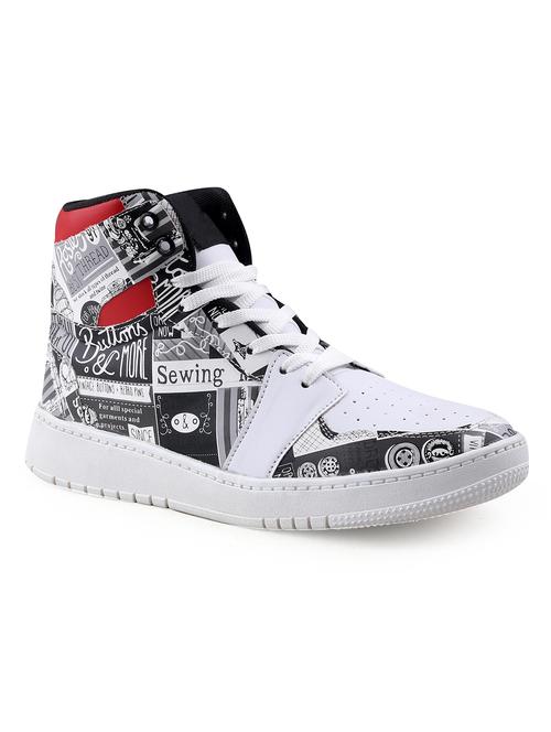 white synthetic lace up sneakers - 20765997 - Very Small Image - 1