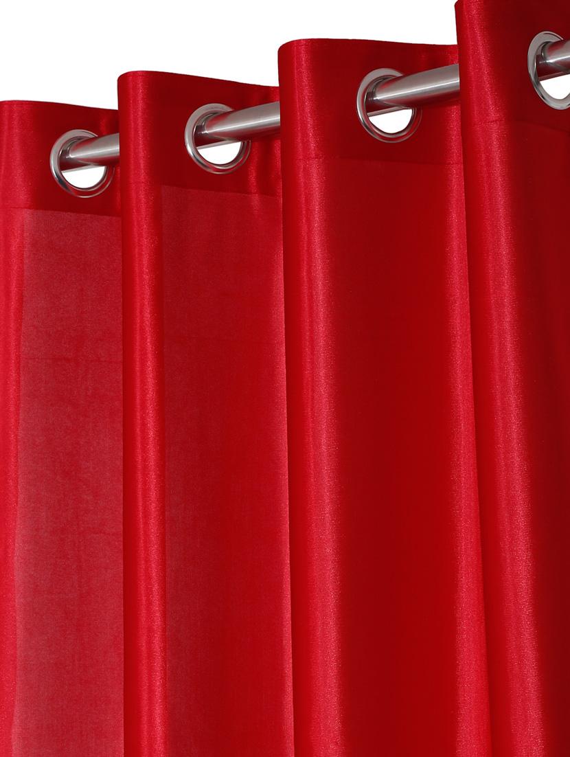 fashion string 3 pieces floral blossoms eyelet polyester door curtains - 7 feet - 20766903 - Zoom Image - 2