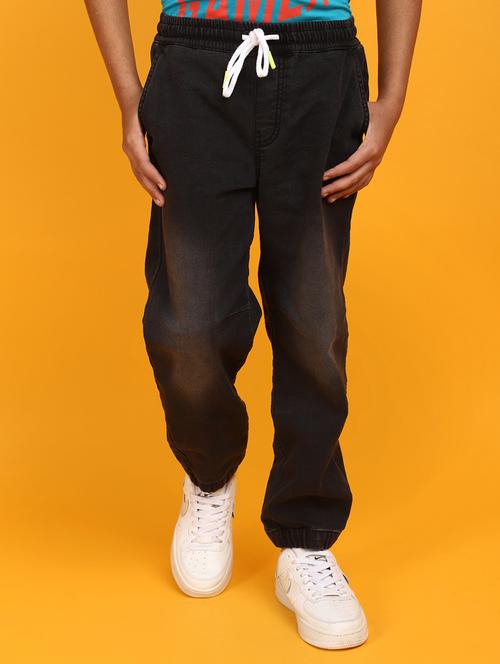 boys grey mid rise jogger - 20767428 - Very Small Image - 1