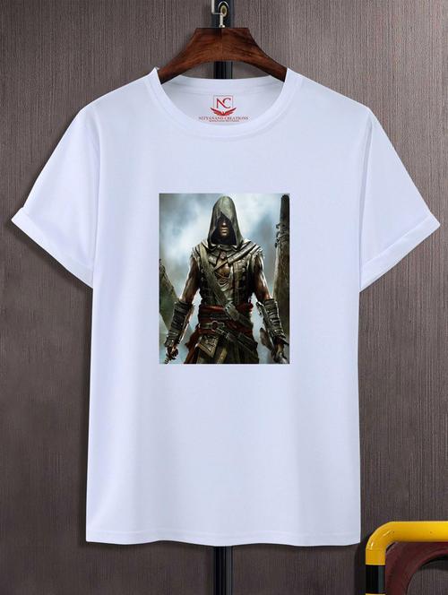 unisex white graphic printed t-shirt - 20775910 - Very Small Image - 1