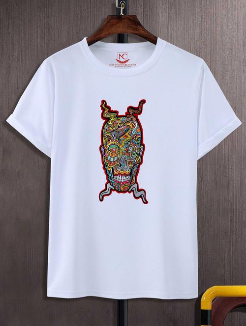 unisex white graphic printed t-shirt - 20776498 - Very Small Image - 1