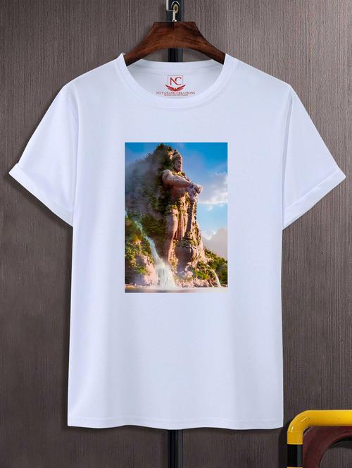 Unisex White Graphic Printed T-shirt - 20776570 - Very Small Image - 1