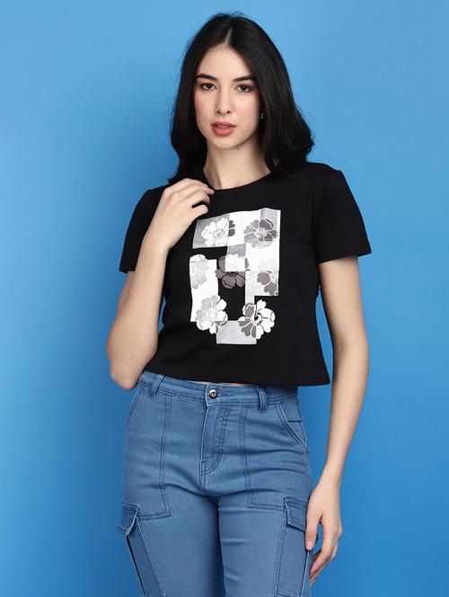 women round neck graphic printed regular t-shirt - 20777457 - Very Small Image - 1