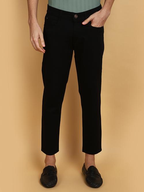 men mid rise solid chinos casual trouser - 20777590 - Very Small Image - 1