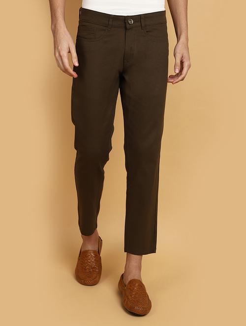 men mid rise solid chinos casual trouser - 20777591 - Very Small Image - 1