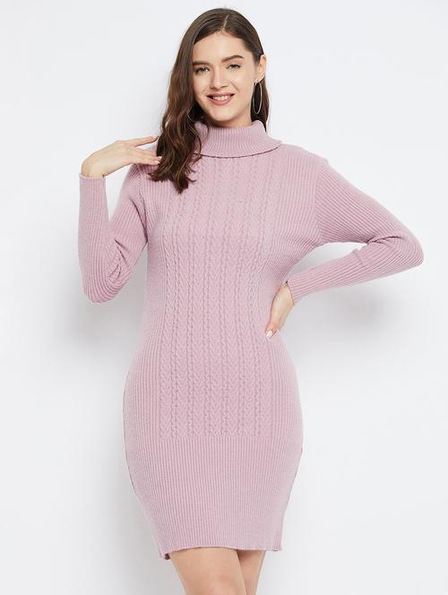 lavender wool bodycon dress - 20796494 - Very Small Image - 1