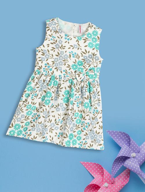 white floral printed detailed frock - 20802189 - Very Small Image - 1