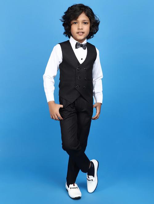 black cotton suit set jackets & coat - 20806460 - Very Small Image - 1