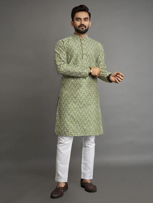 neo mint mandarin neck long kurta - 20806889 - Very Small Image - 1