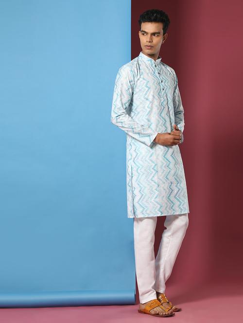 light blue rayon long kurta - 20806937 - Very Small Image - 1