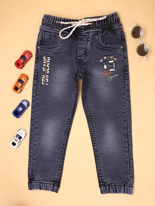 blue printed detailed jogger jeans - 20809875 - Very Small Image - 1