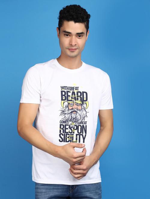 men round neck front print t-shirt - 20809876 - Very Small Image - 1