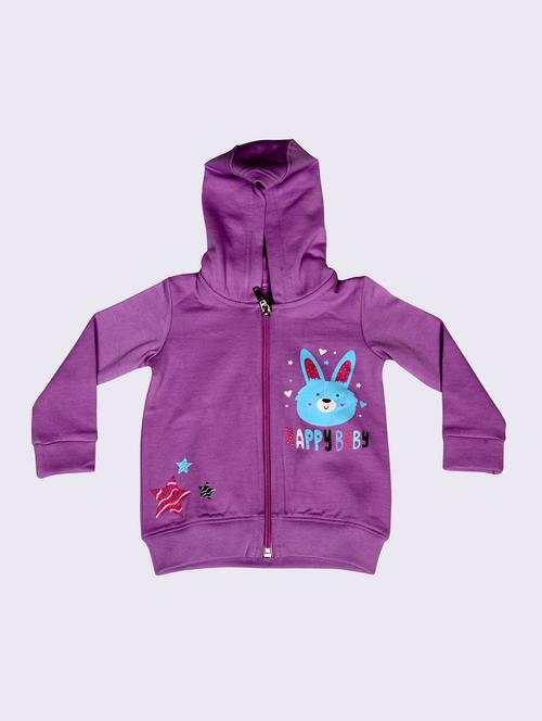 purple fleece printed sweatshirt - 20810037 - Very Small Image - 1