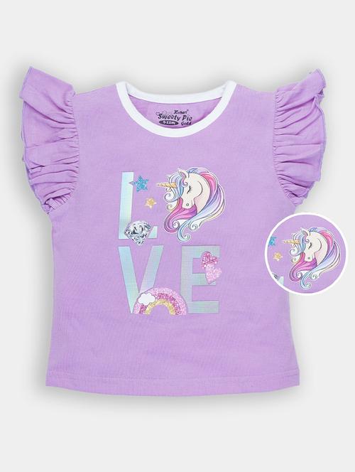 purple cotton jersey printed tee - 20810514 - Very Small Image - 1