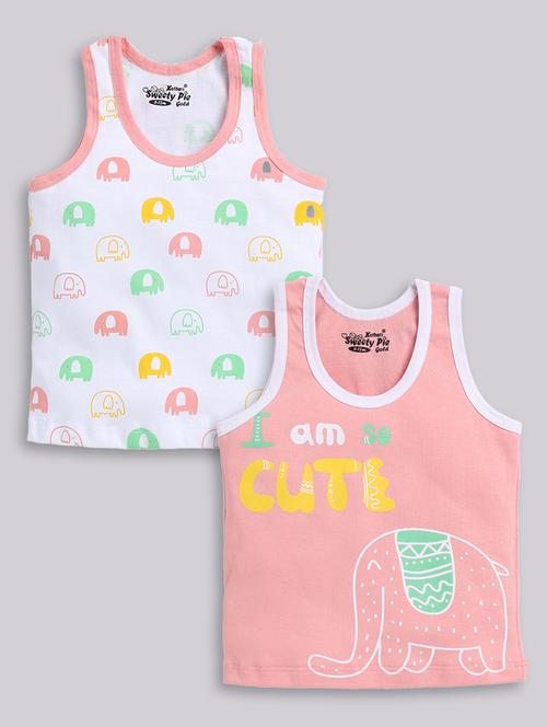 Pack Of 2 Multi Coloured Printed Vest - 20810881 - Very Small Image - 1