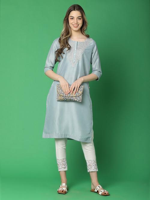 women embroidered straight kurta - 20811723 - Very Small Image - 1