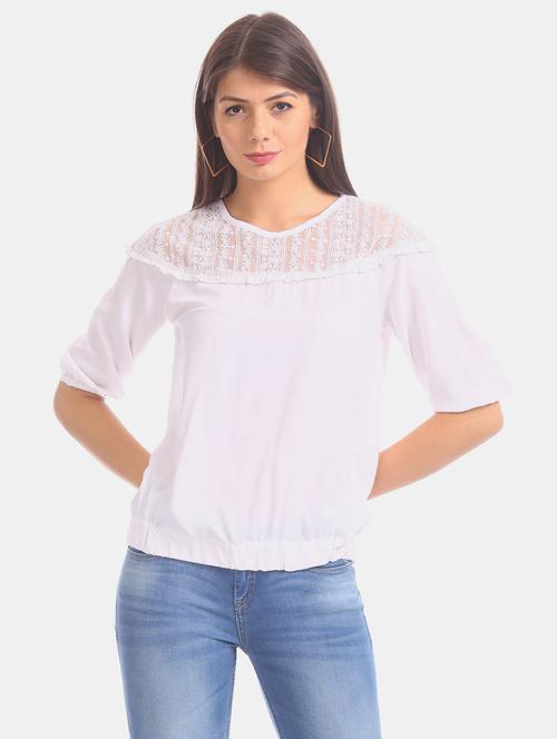 white self design detailed regular top - 20811984 - Very Small Image - 1