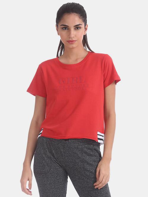 women red typographic regular t-shirt - 20813038 - Very Small Image - 1