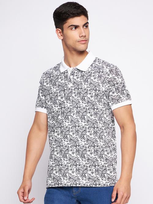 white polyester all over print tshirt - 20814401 - Very Small Image - 1