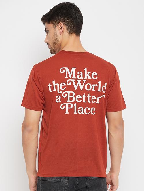 rust polyester back print tshirt - 20814439 - Very Small Image - 1