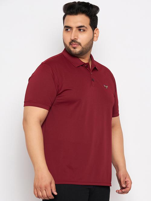 maroon polyester plain tshirt - 20814491 - Very Small Image - 1