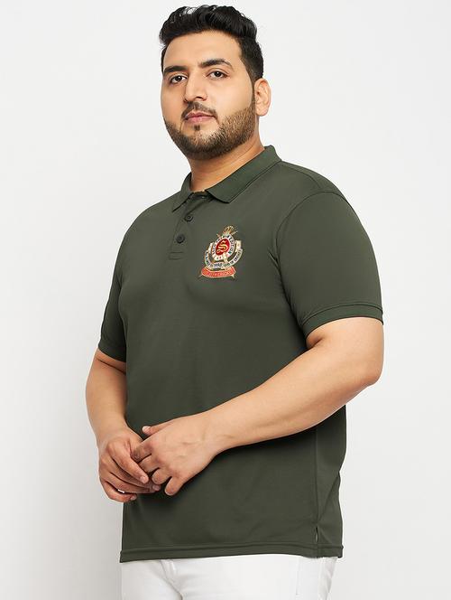 olive polyester plain tshirt - 20814498 - Very Small Image - 1