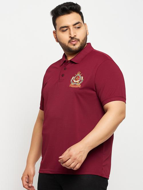 maroon polyester plain tshirt - 20814499 - Very Small Image - 1