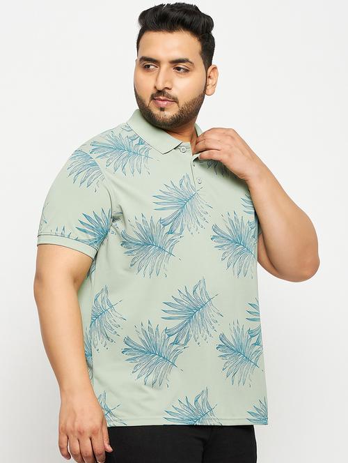 sea green polyester all over print tshirt - 20814513 - Very Small Image - 1