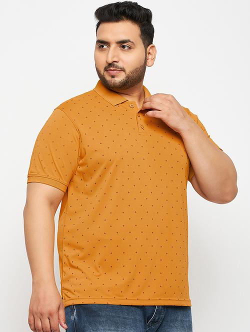 mustard polyester all over print tshirt - 20814533 - Very Small Image - 1