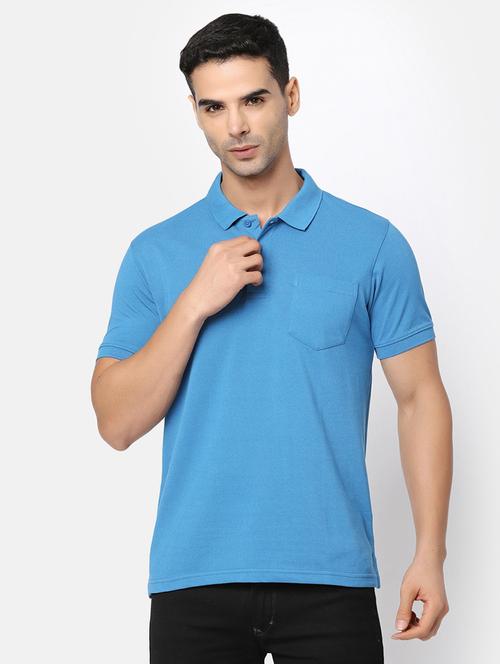 blue cotton plain t-shirt - 20815999 - Very Small Image - 1