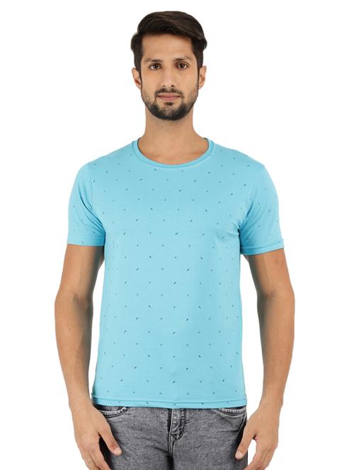 blue cotton printed t-shirt - 20817090 - Very Small Image - 1