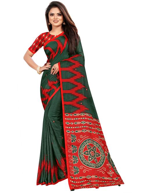 women green self design handloom saree with blouse - 20823049 - Very Small Image - 1