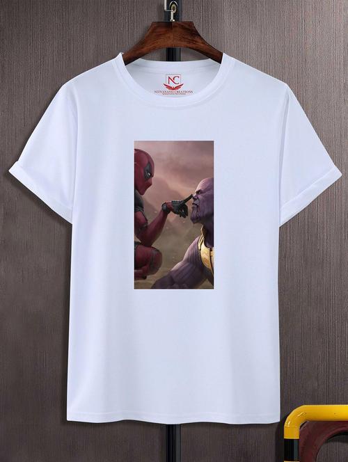 unisex white graphic printed t-shirt - 20825140 - Very Small Image - 1