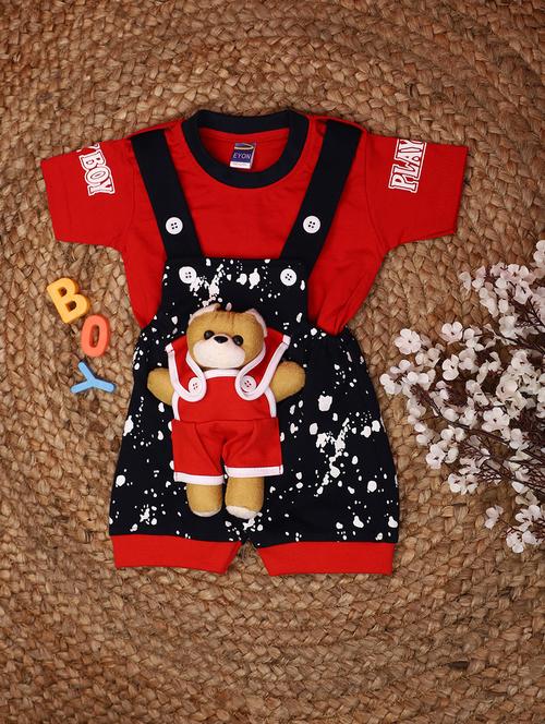 navy blue printed detailed dungaree - 20825650 - Very Small Image - 1