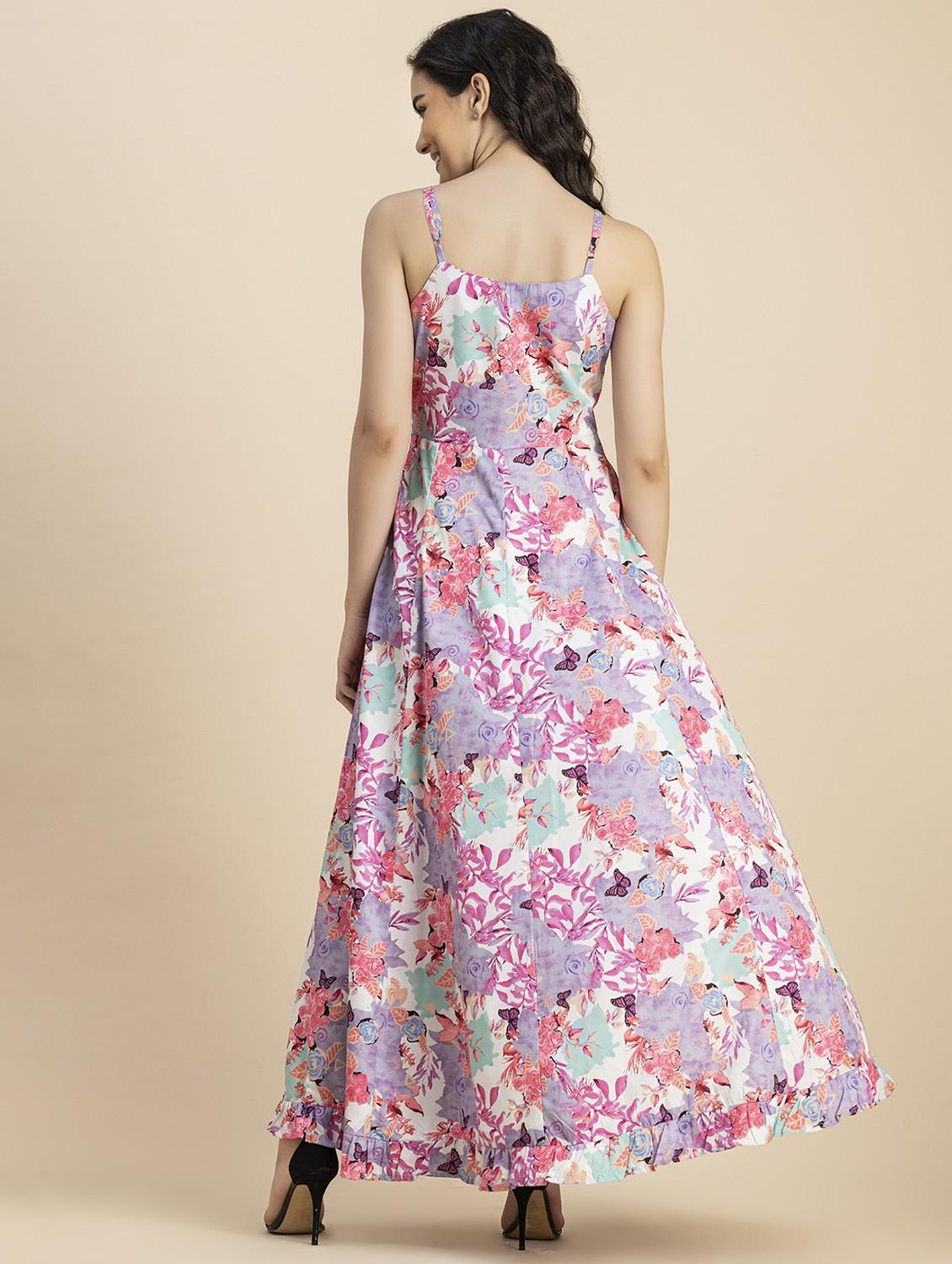 women white floral printed fit & flare dress - 20825749 - Zoom Image - 4