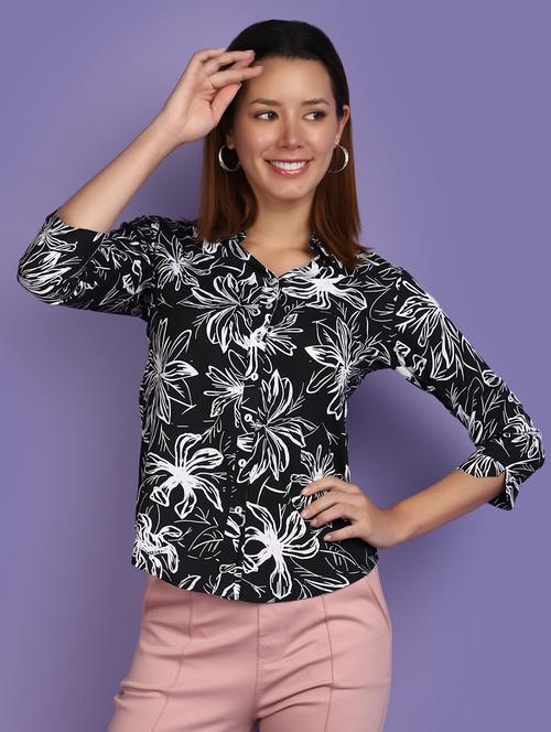 black printed regular shirt - 20826442 - Very Small Image - 1