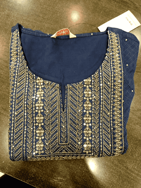 navy blue rayon dobby kurta - 20826494 - Very Small Image - 1